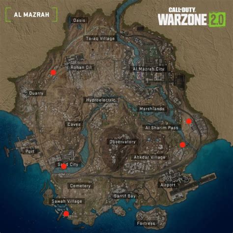 On this map, you can find the Lieutenants Briefcase near the E4 square on the map. . Hospital locations al mazrah